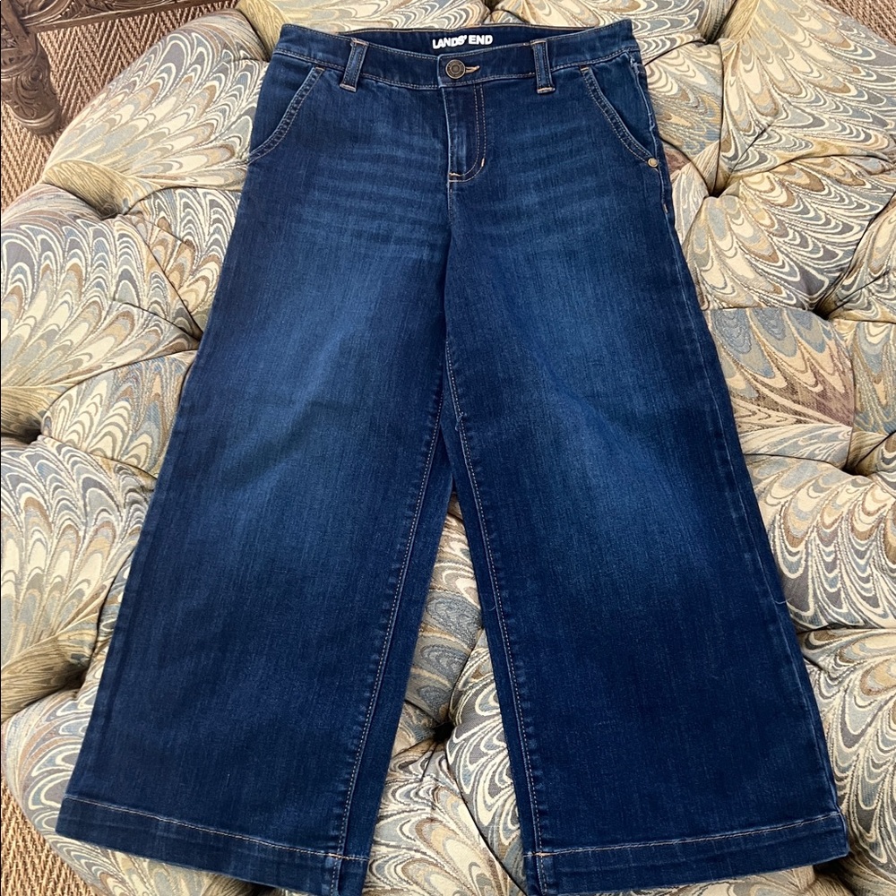 Lands’ End Girls Wide Leg Jeans Size 10